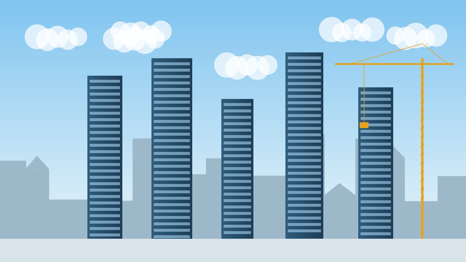 New apartment towers beside a construction crane